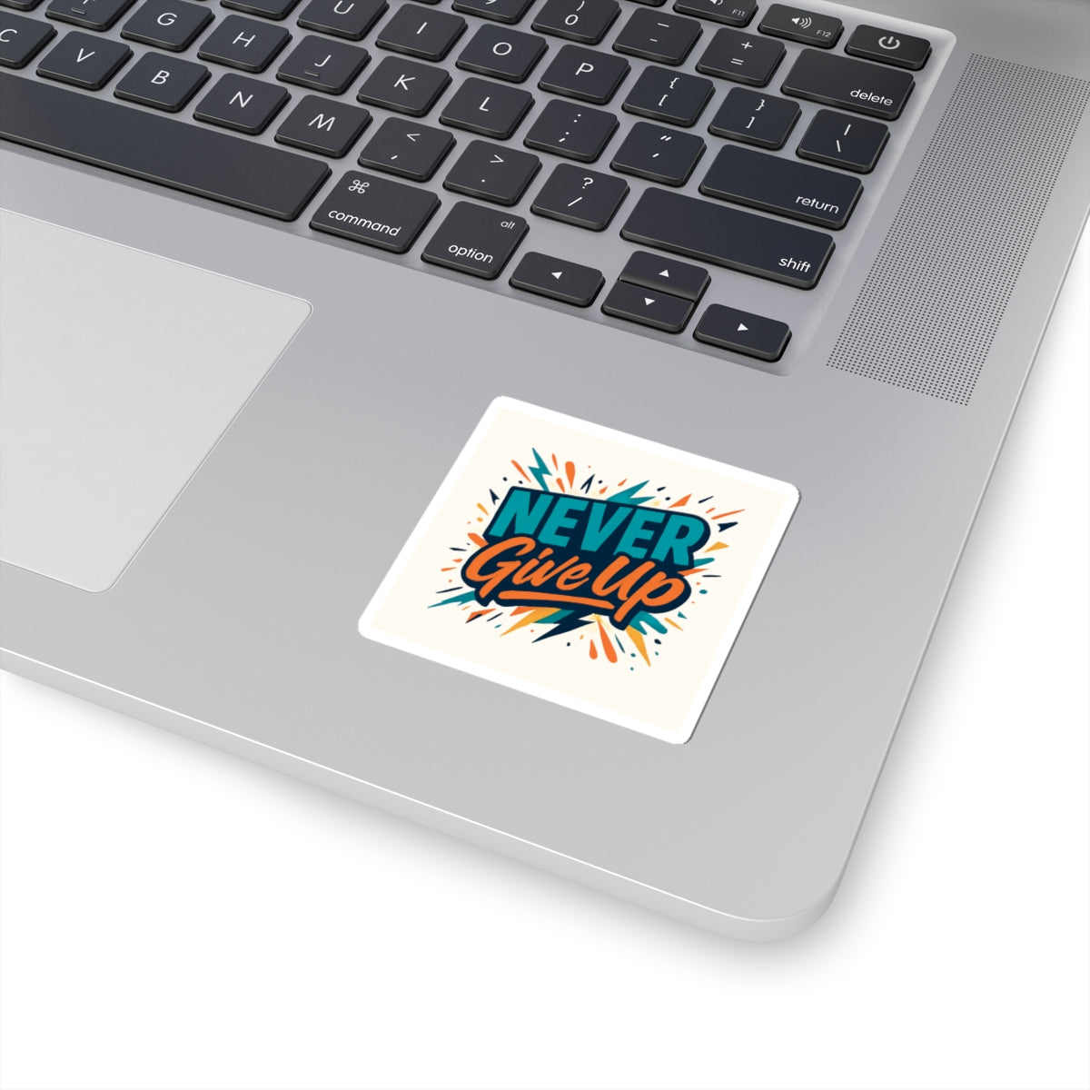 Never Give Up Motivational Sticker — Inspirational Laptop Sticker for Students & Athletes